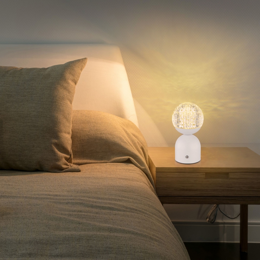 Globo - LED Zatemnitvena namizna svetilka na dotik LED/2,5W/3,7V 2700/4000/65000K 1800 mAh USB bela