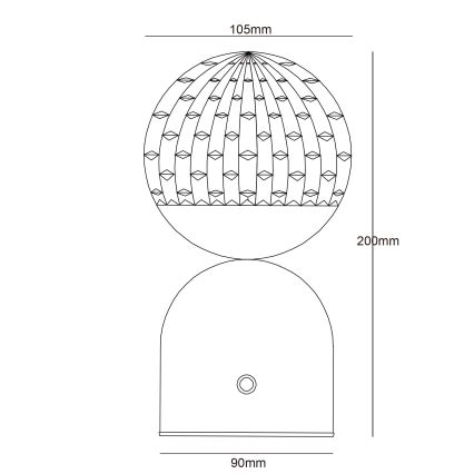 Globo - LED Zatemnitvena namizna svetilka na dotik LED/2,5W/3,7V 2700/4000/65000K 1800 mAh USB bela