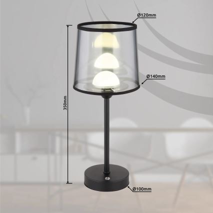Globo - LED Zatemnitvena polnilna namizna svetilka na dotik LED/2,5W/3,7V 2700/4000/6500K 1800 mAh črna