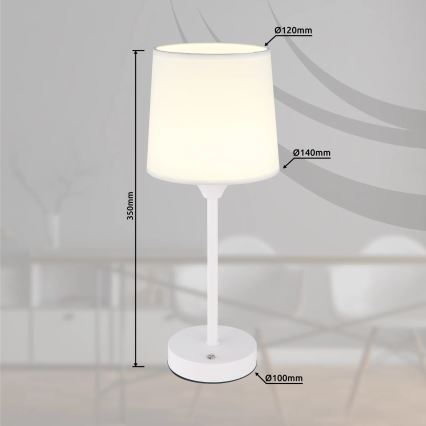 Globo - LED Zatemnitvena polnilna namizna svetilka na dotik LED/2,5W/3,7V 2700/4000/6500K 1800 mAh bela