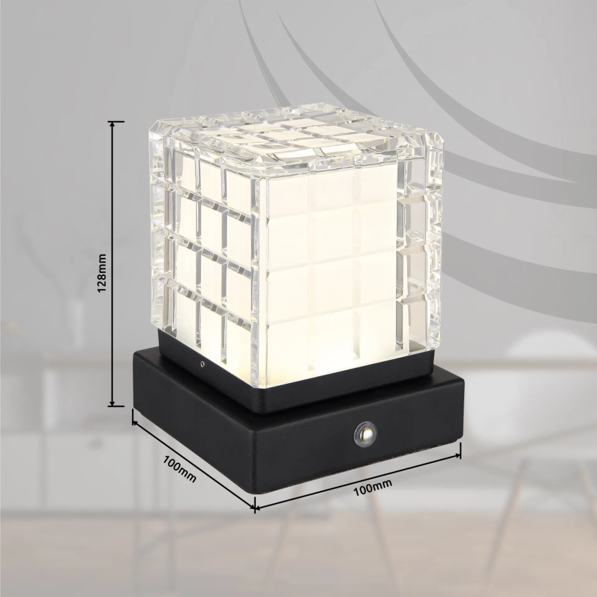 Globo - LED Zatemnitvena namizna svetilka na dotik LED/2,5W/3,7V 2700K/4000K/6500K 1800 mAh USB črna