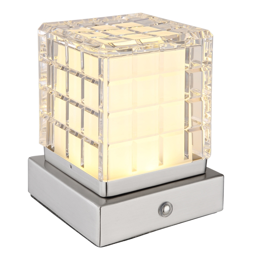 Globo - LED Zatemnitvena namizna svetilka na dotik LED/2,5W/3,7V 2700K/4000K/6500K 1800 mAh USB mat krom