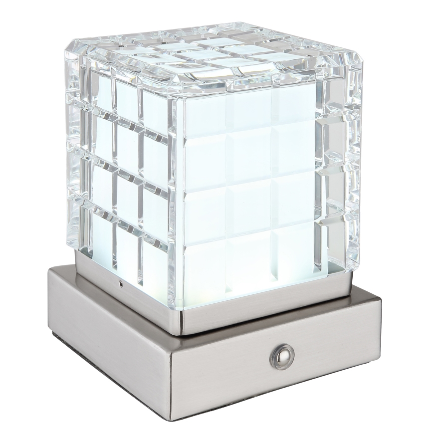 Globo - LED Zatemnitvena namizna svetilka na dotik LED/2,5W/3,7V 2700K/4000K/6500K 1800 mAh USB mat krom
