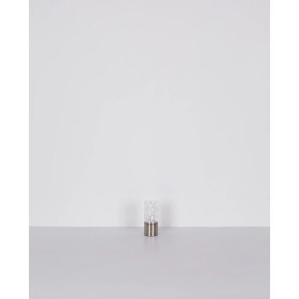 Globo - LED Zatemnitvena namizna svetilka na dotik LED/2,5W/3,7V 2700K/4000K/6500K 1800 mAh USB mat krom