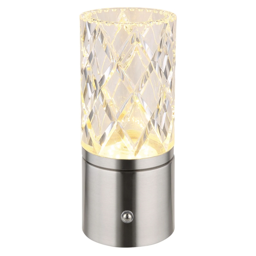Globo - LED Zatemnitvena namizna svetilka na dotik LED/2,5W/3,7V 2700K/4000K/6500K 1800 mAh USB mat krom