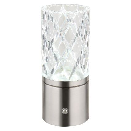 Globo - LED Zatemnitvena namizna svetilka na dotik LED/2,5W/3,7V 2700K/4000K/6500K 1800 mAh USB mat krom
