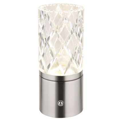Globo - LED Zatemnitvena namizna svetilka na dotik LED/2,5W/3,7V 2700K/4000K/6500K 1800 mAh USB mat krom