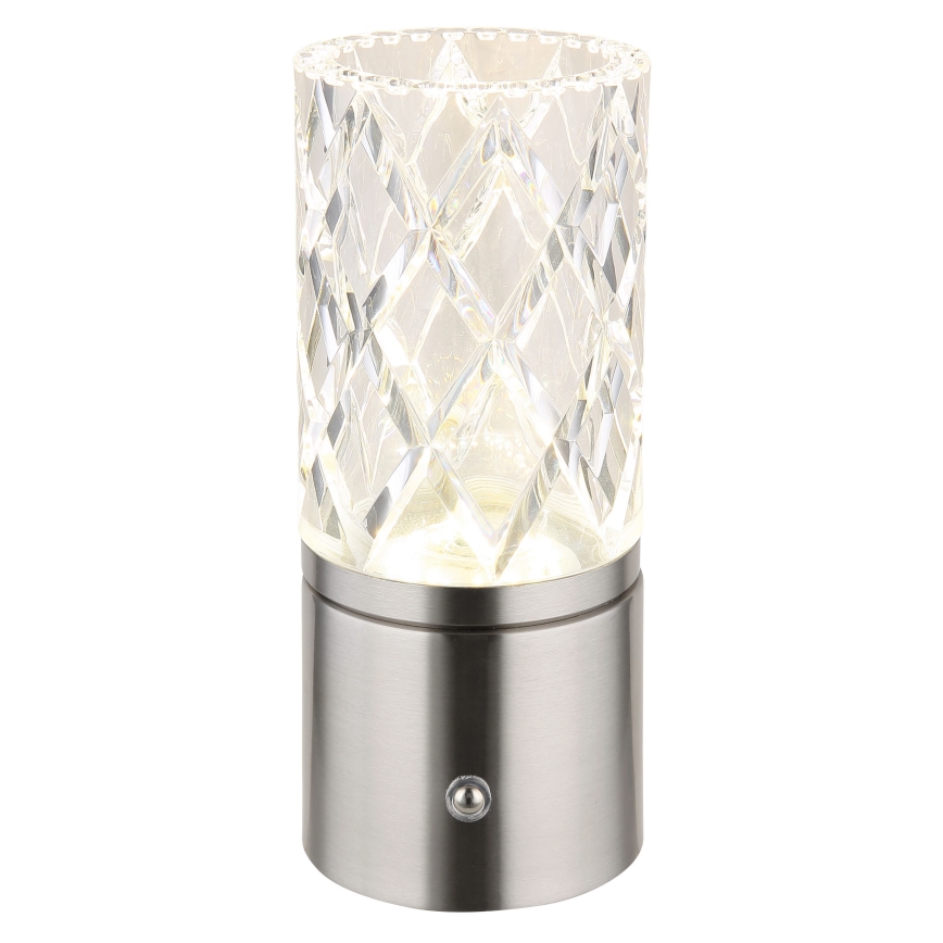 Globo - LED Zatemnitvena namizna svetilka na dotik LED/2,5W/3,7V 2700K/4000K/6500K 1800 mAh USB mat krom