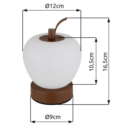 Globo - LED Zatemnitvena namizna svetilka na dotik LED/2W/3,7V 2700K/4000K/6500K 1200 mAh USB rjava