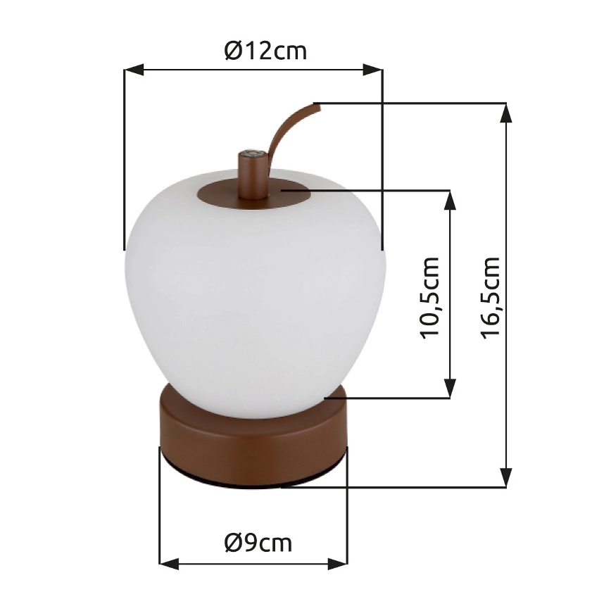 Globo - LED Zatemnitvena namizna svetilka na dotik LED/2W/3,7V 2700K/4000K/6500K 1200 mAh USB rjava