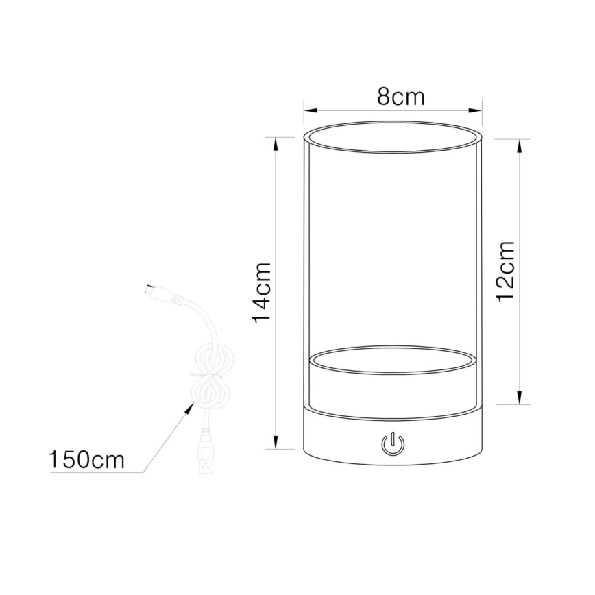 Globo - LED Zunanja zatemnitvena polnilna namizna svetilka na dotik LED/2W/3,7V 2700/4000/6500K 1200mAh IP44 bež