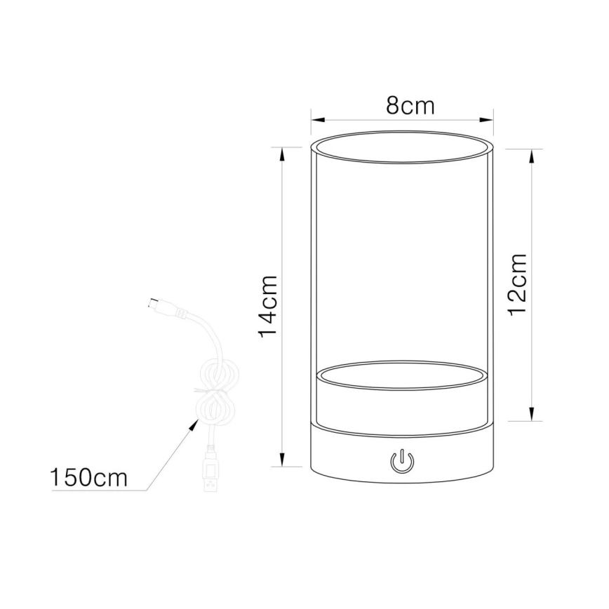 Globo - LED Zunanja zatemnitvena polnilna namizna svetilka na dotik LED/2W/3,7V 2700/4000/6500K 1200mAh IP44 rjava