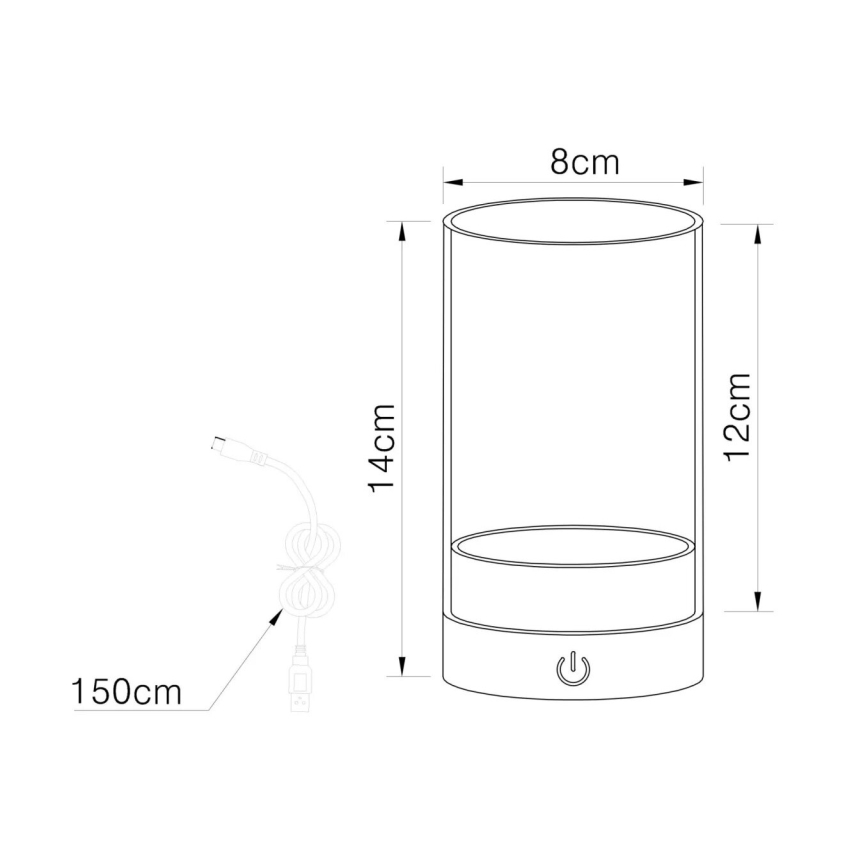 Globo - LED zunanja zatemnitvena polnilna namizna svetilka na dotik LED/2W/3,7V 2700/4000/6500K 1200mAh IP44 siva