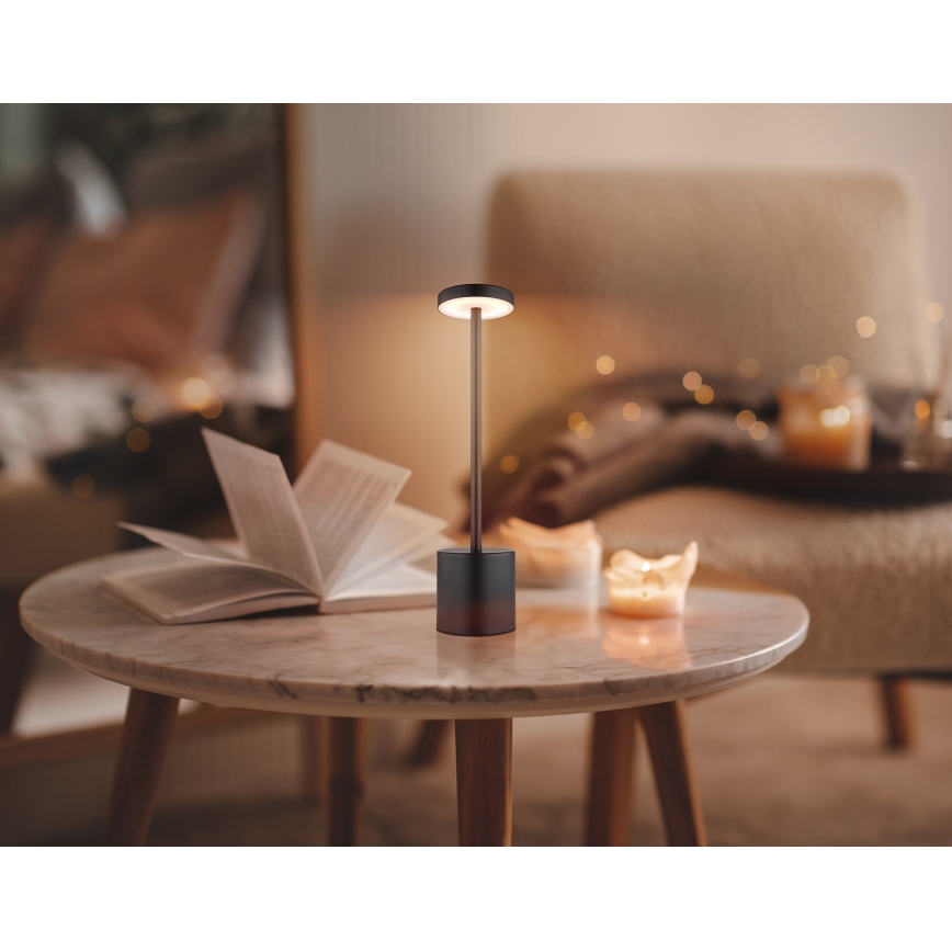 Globo - LED Zatemnitvena namizna svetilka na dotik LED/1,2W/3,7V 2000K/3500K/7000K 1200 mAh USB črna