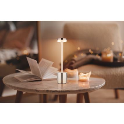 Globo - LED Zatemnitvena namizna svetilka na dotik LED/1,2W/3,7V 2000K/3500K/7000K 1200 mAh USB mat krom