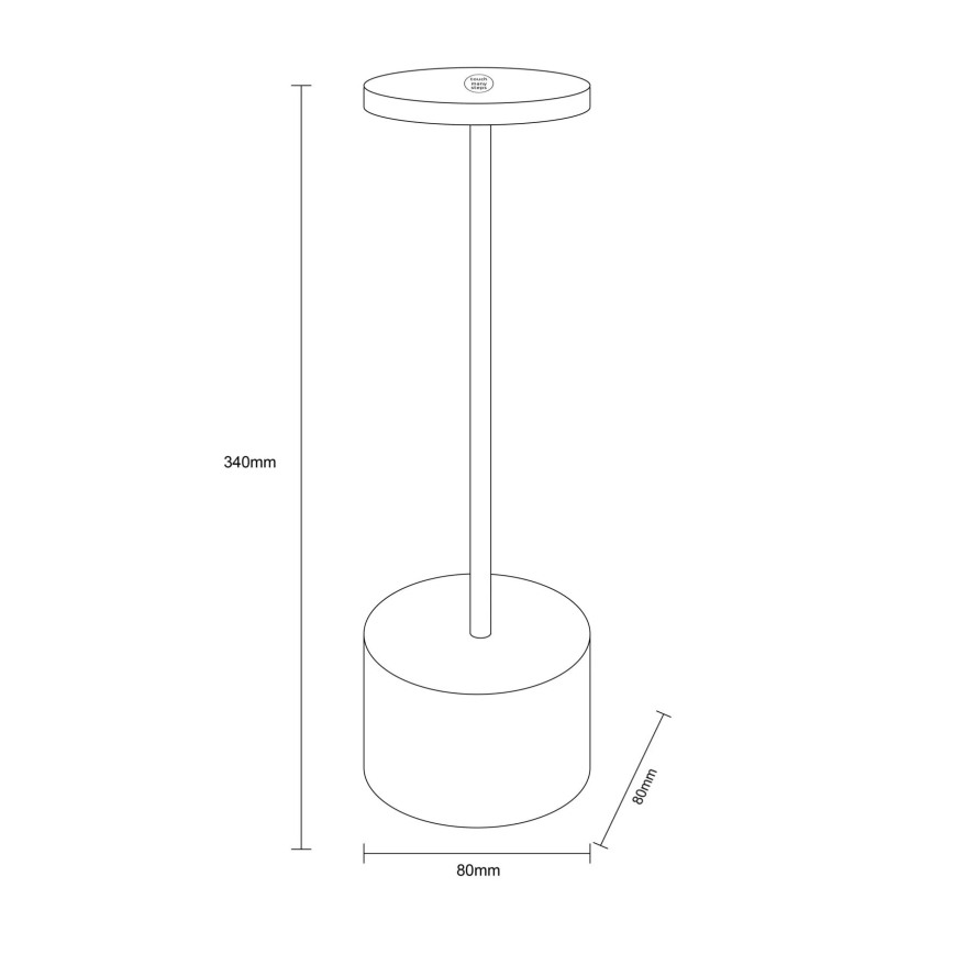 Globo - LED Zatemnitvena namizna svetilka na dotik LED/1,2W/3,7V 2000K/3500K/7000K 1200 mAh USB bela