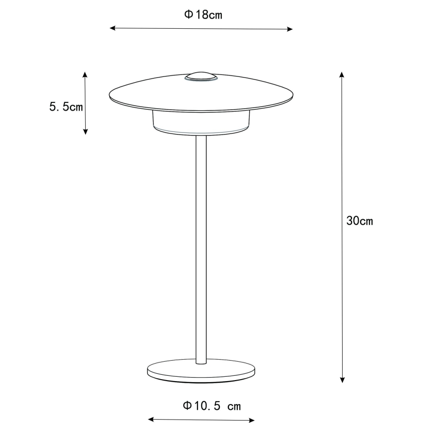 Globo 21024W-LED Polnilna namizna svetilka na dotik KYLER LED/3W/3,7V 1800/2700/3000K bela