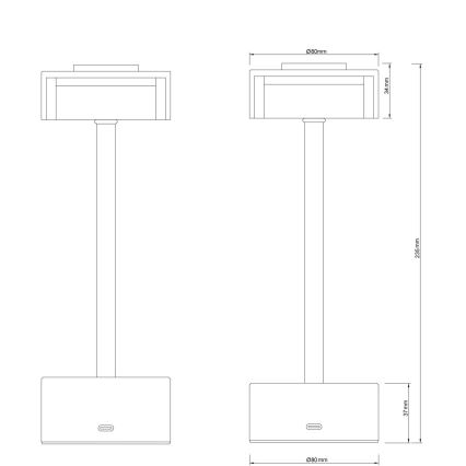 Globo - LED Zatemnitvena polnilna namizna svetilka na dotik LED/2,5W/3,7V 2700/4000/6500K 1800mAh medenina