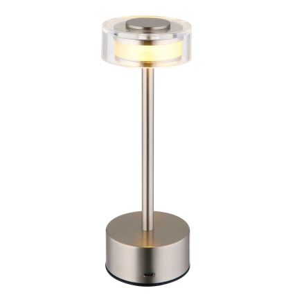 Globo - LED Zatemnitvena polnilna namizna svetilka na dotik LED/2,5W/3,7V 2700/4000/6500K 1800mAh mat krom
