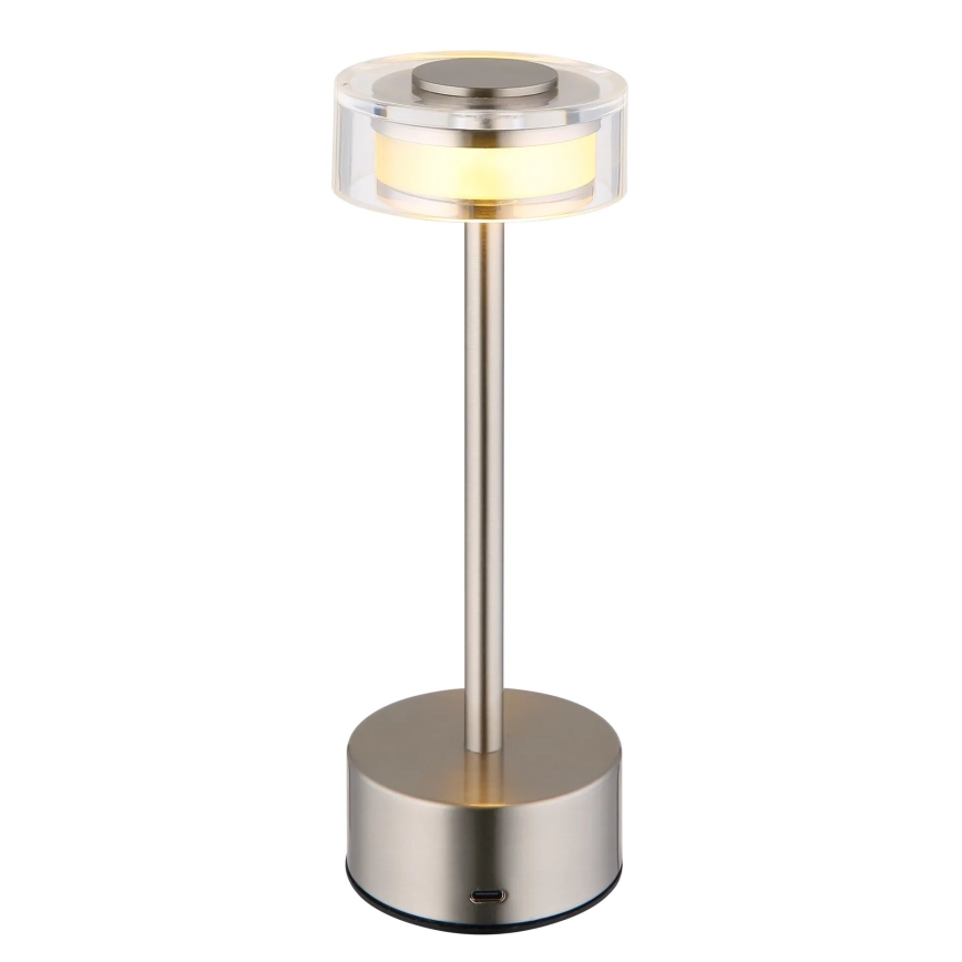 Globo - LED Zatemnitvena polnilna namizna svetilka na dotik LED/2,5W/3,7V 2700/4000/6500K 1800mAh mat krom