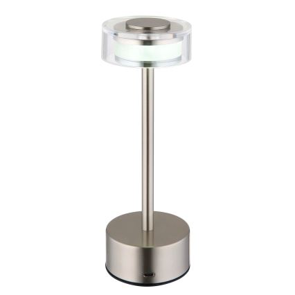 Globo - LED Zatemnitvena polnilna namizna svetilka na dotik LED/2,5W/3,7V 2700/4000/6500K 1800mAh mat krom