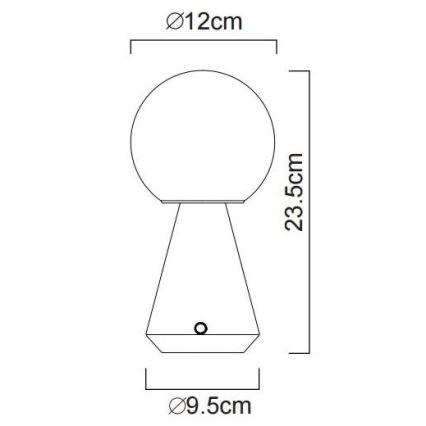 Globo - LED Zatemnitvena na dotik zunanja namizna svetilka LED/1,5W/5V 3000/4500/6500K 1800 mAh IP41 baker