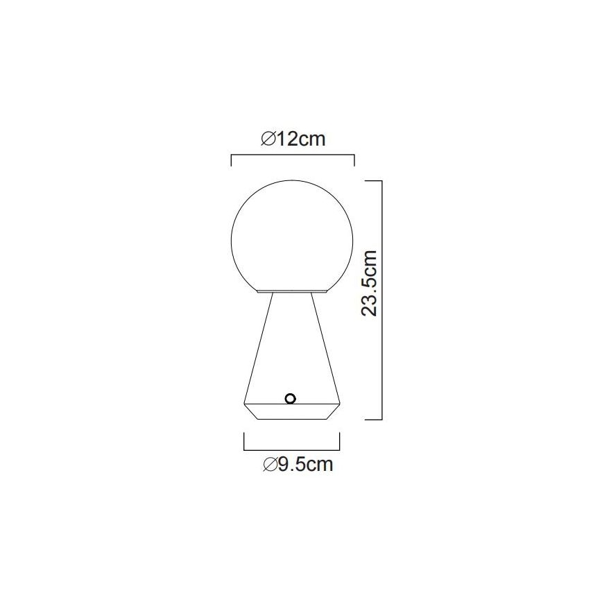 Globo - LED Zatemnitvena na dotik zunanja namizna svetilka LED/1,5W/5V 3000/4500/6500K 1800 mAh IP41 baker