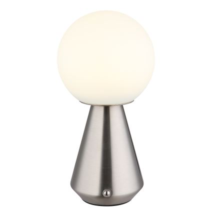 Globo - LED Zatemnitvena na dotik zunanja namizna svetilka LED/1,5W/5V 3000/4500/6500K 1800 mAh IP41 mat krom