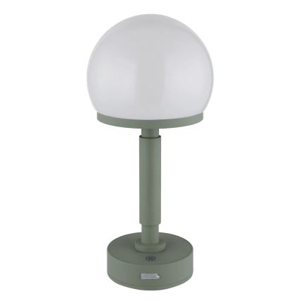 Globo - LED Zatemnitvena polnilna namizna svetilka na dotik LED/2,5W/5V 1800mAh 2800K zelena