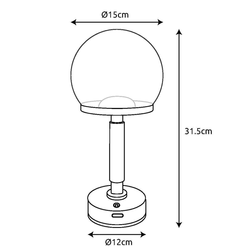 Globo - LED Zatemnitvena polnilna namizna svetilka na dotik LED/2,5W/5V 1800mAh 2700/4000/6500K Rosegold