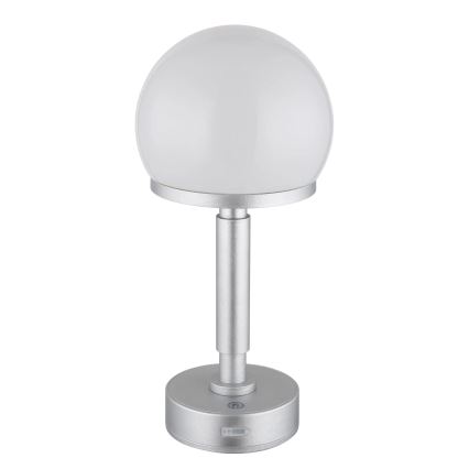 Globo - LED Zatemnitvena polnilna namizna svetilka na dotik LED/2,5W/5V 1800mAh 2800K srebrna