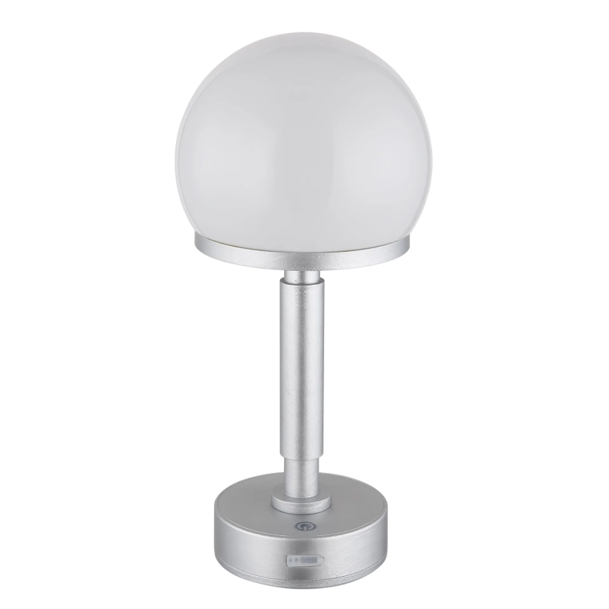 Globo - LED Zatemnitvena polnilna namizna svetilka na dotik LED/2,5W/5V 1800mAh 2800K srebrna