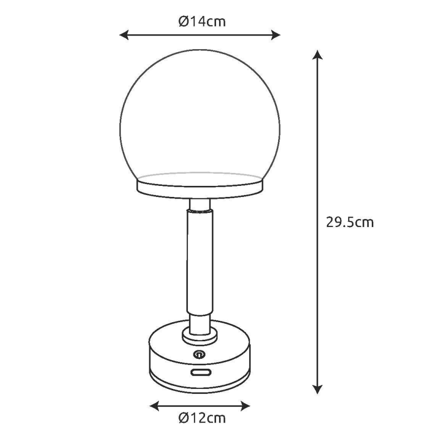 Globo - LED Zatemnitvena polnilna namizna svetilka na dotik LED/2,5W/5V 1800mAh 2800K srebrna