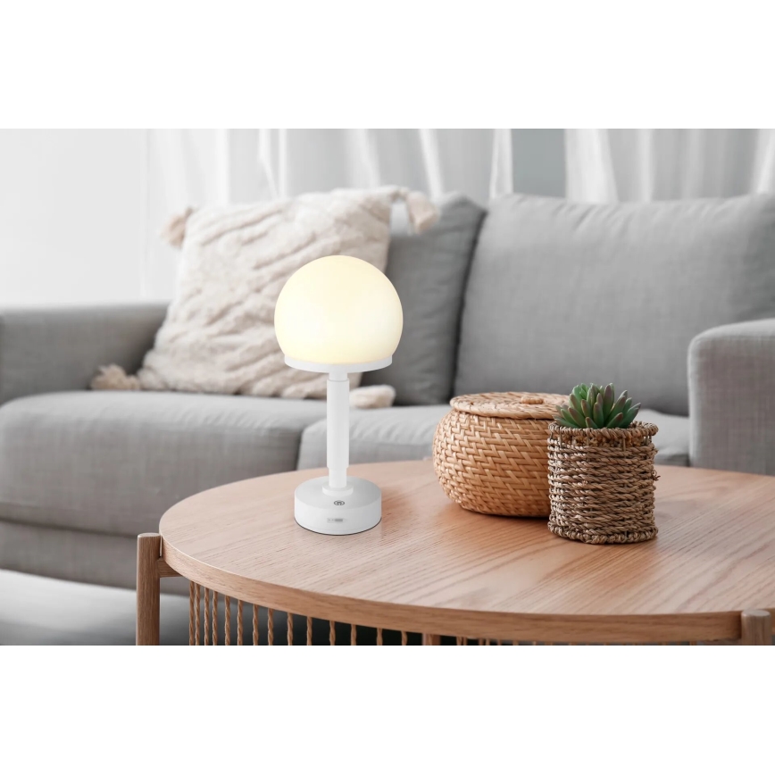 Globo - LED Zatemnitvena polnilna namizna svetilka na dotik LED/2,5W/5V 1800mAh 2800K bela