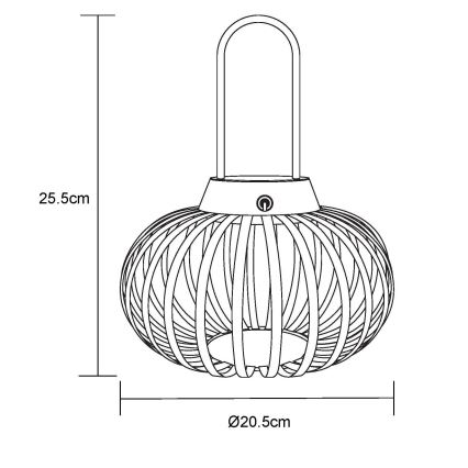 Globo - LED zatemnjevalna namizna svetilka na dotik, polnilna LED/1W/3,7V 1500 mAh