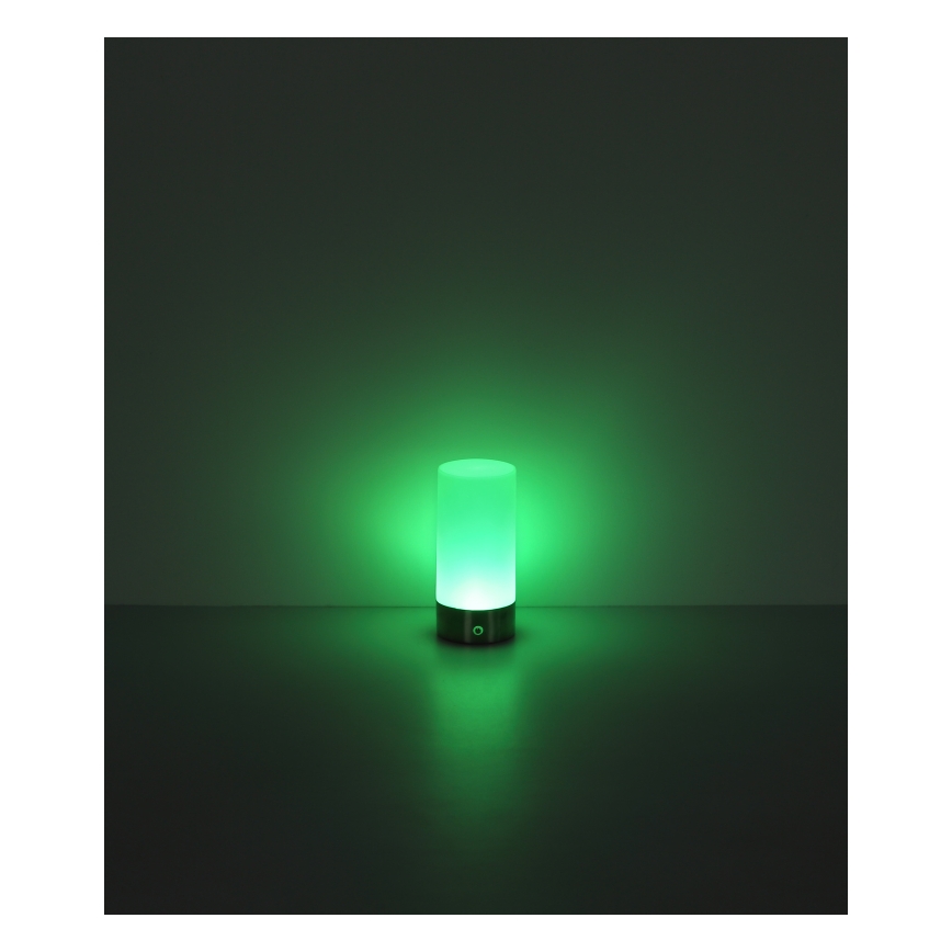 Globo - LED RGBW Zatemnitvena na dotik zunanja namizna svetilka LED/1,8W/5V 1500 mAh IP44 mat krom