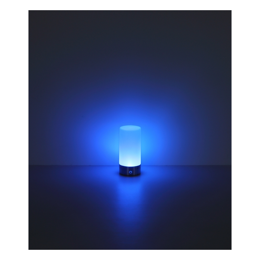 Globo - LED RGBW Zatemnitvena na dotik zunanja namizna svetilka LED/1,8W/5V 1500 mAh IP44 mat krom