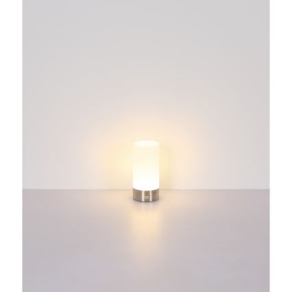 Globo - LED RGBW Zatemnitvena na dotik zunanja namizna svetilka LED/1,8W/5V 1500 mAh IP44 mat krom