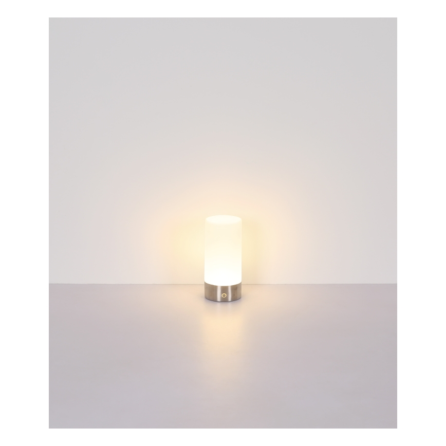 Globo - LED RGBW Zatemnitvena na dotik zunanja namizna svetilka LED/1,8W/5V 1500 mAh IP44 mat krom