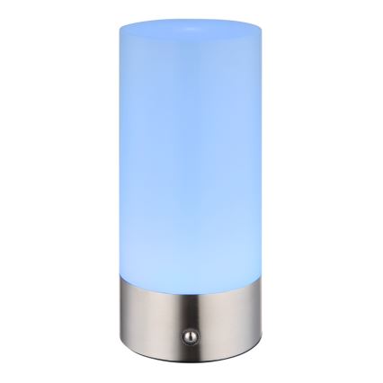 Globo - LED RGBW Zatemnitvena na dotik zunanja namizna svetilka LED/1,8W/5V 1500 mAh IP44 mat krom