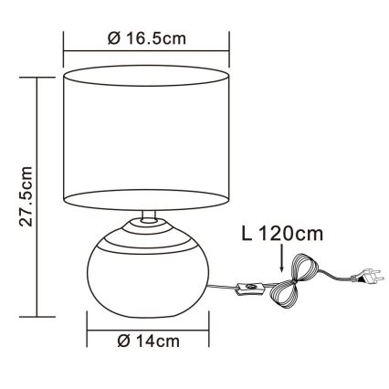 Globo - Namizna svetilka 1xE14/40W/230V bež/keramika