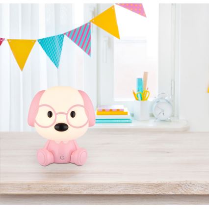 Globo - LED Zatemnitvena polnilna otroški noč mala svetilka LED/1W/5V 500 mAh roza