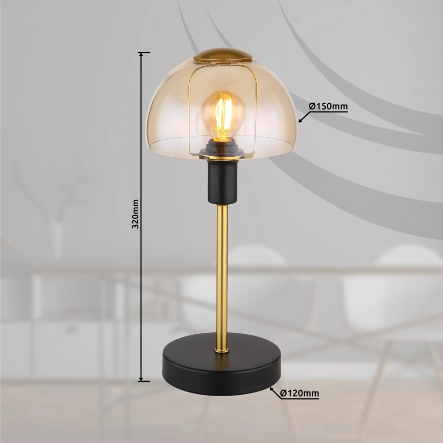 Globo - Miza na dotik svetilka 1xE14/25W/230V črna/zlata