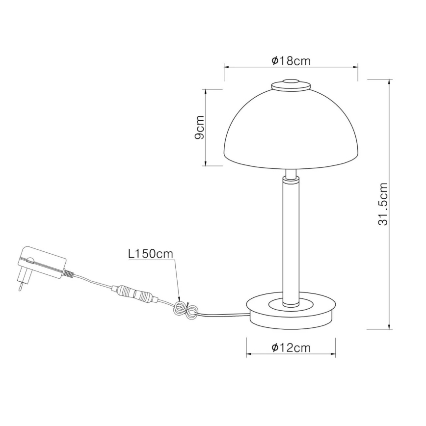 Globo - LED namizna svetilka na dotik, z nastavljivo svetlostjo, LED/7W/230V, 3000K, mat krom