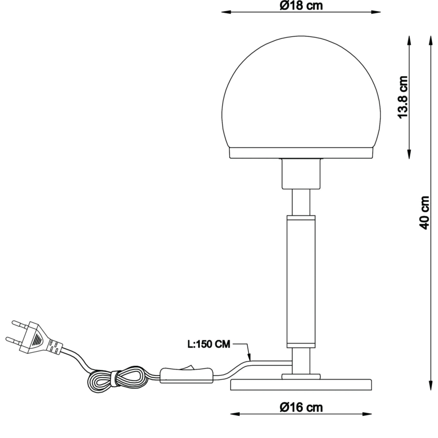 Globo - Namizna svetilka 1xE27/40W/230V črna/rjava