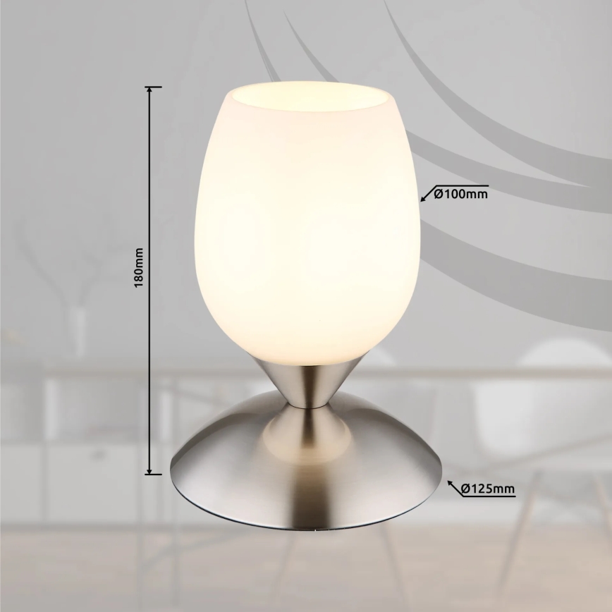 Globo - Namizna svetilka na dotik 1xE14/25W/230V mat krom