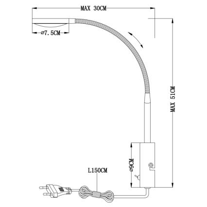 Globo 24103W - LED stenska svetilka PEGASI LED/6W/230V