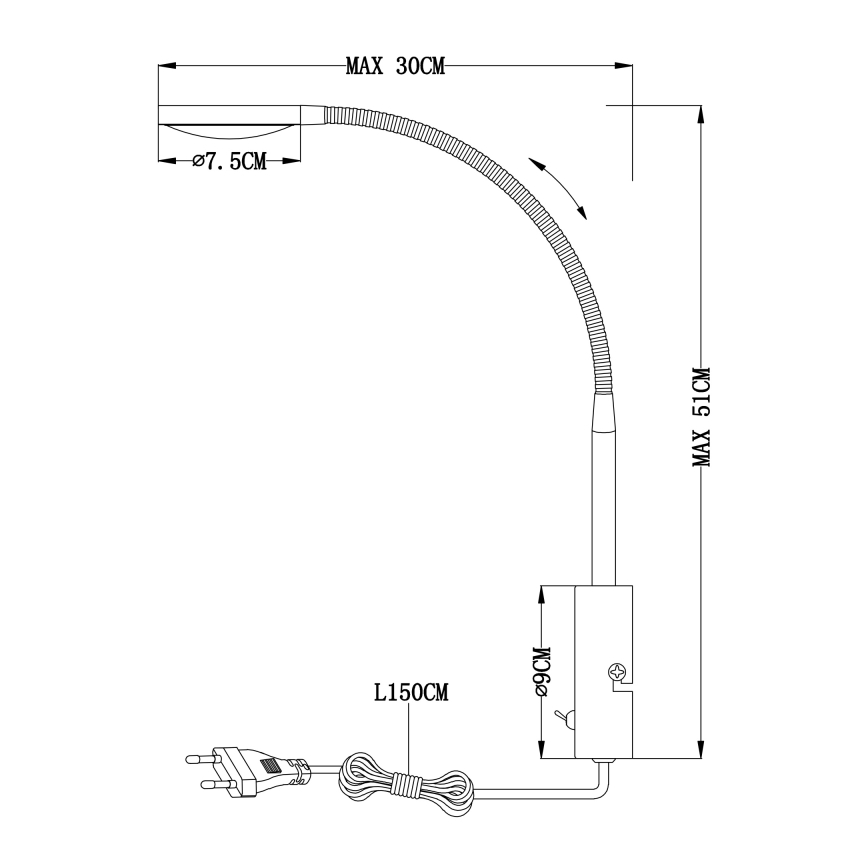 Globo 24103W - LED stenska svetilka PEGASI LED/6W/230V