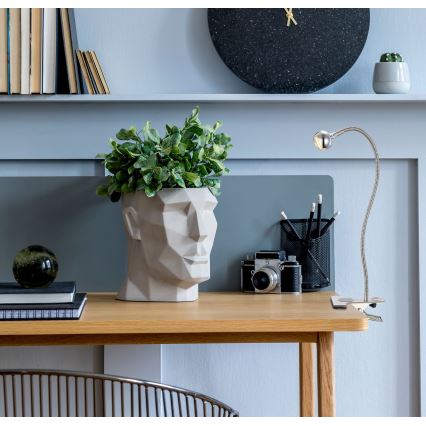 Globo - LED fleksibilna svetilka s sponko LED/3W/230V matni krom