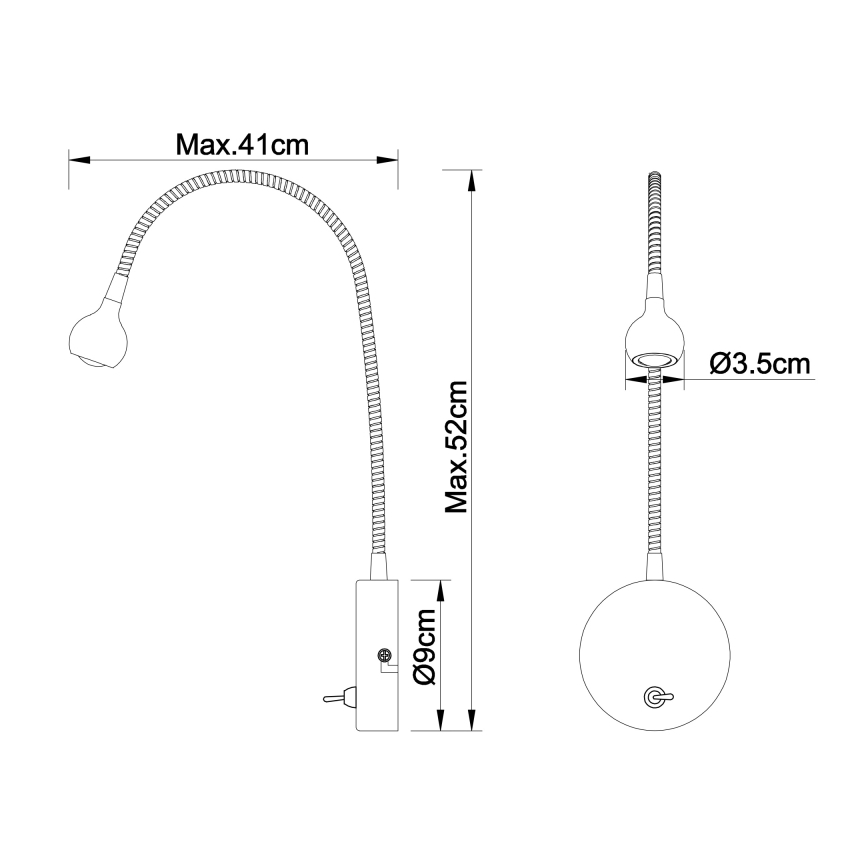 Globo - LED Fleksibilna mala svetilka LED/3W/230V sijajni krom